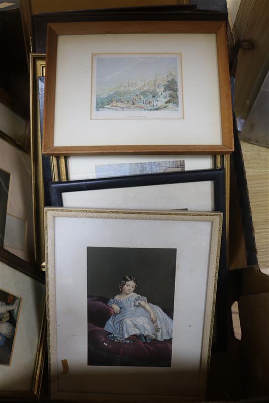 A collection of Baxter prints, etc., largest 23.5 x 15.5cm